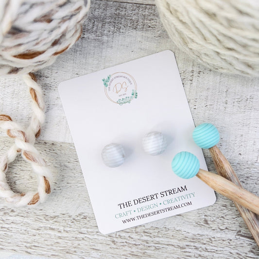 Round Stitch Stoppers Knitting Needle Point Protectors - The Desert Stream Stitch