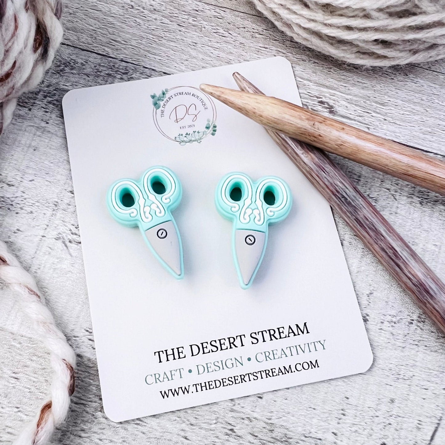 Scissors Stitch Stoppers Knitting Needle Point Protectors - The Desert Stream Stitch