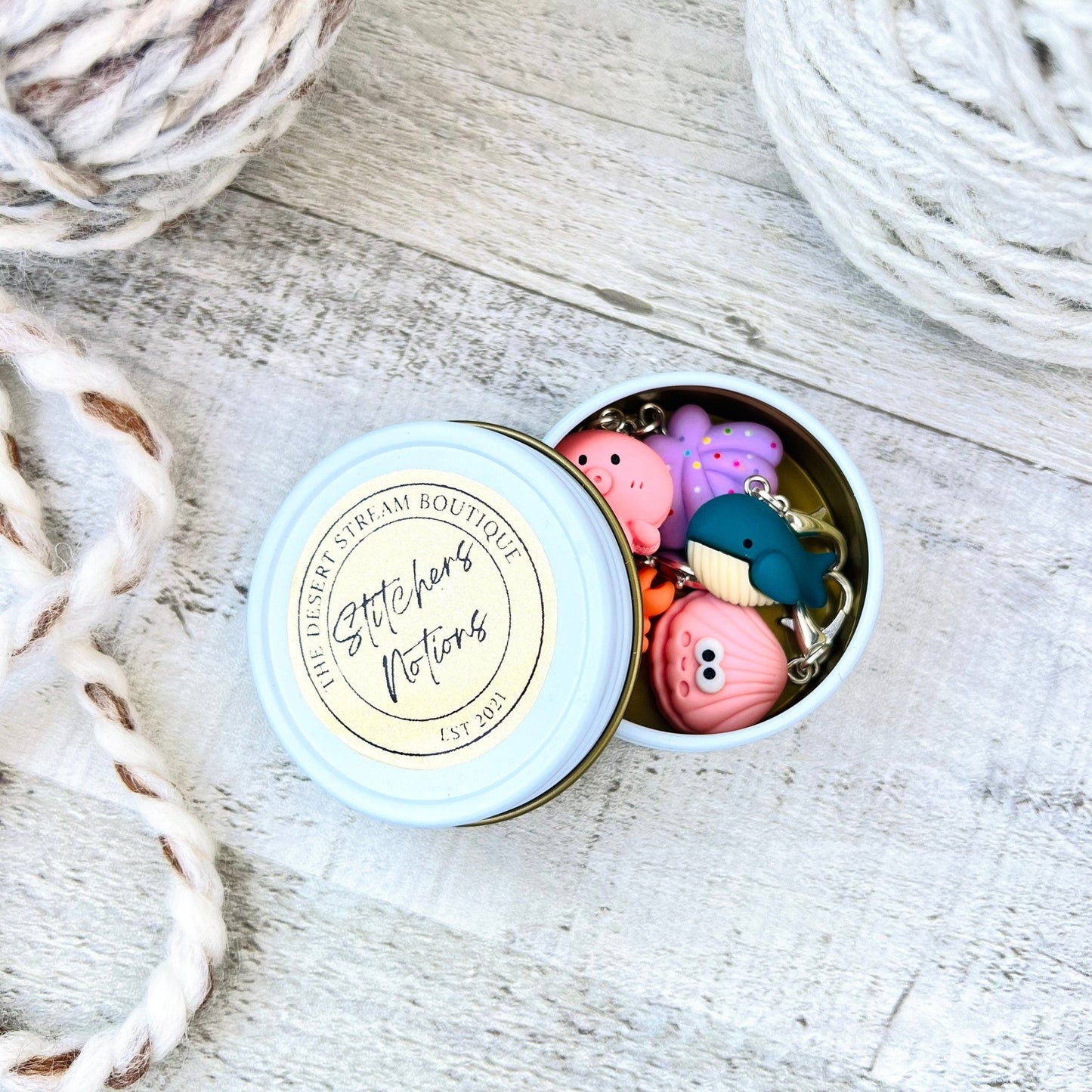 Sea Creatures Stitch Markers Set - Knitting and Crochet - The Desert Stream Stitch