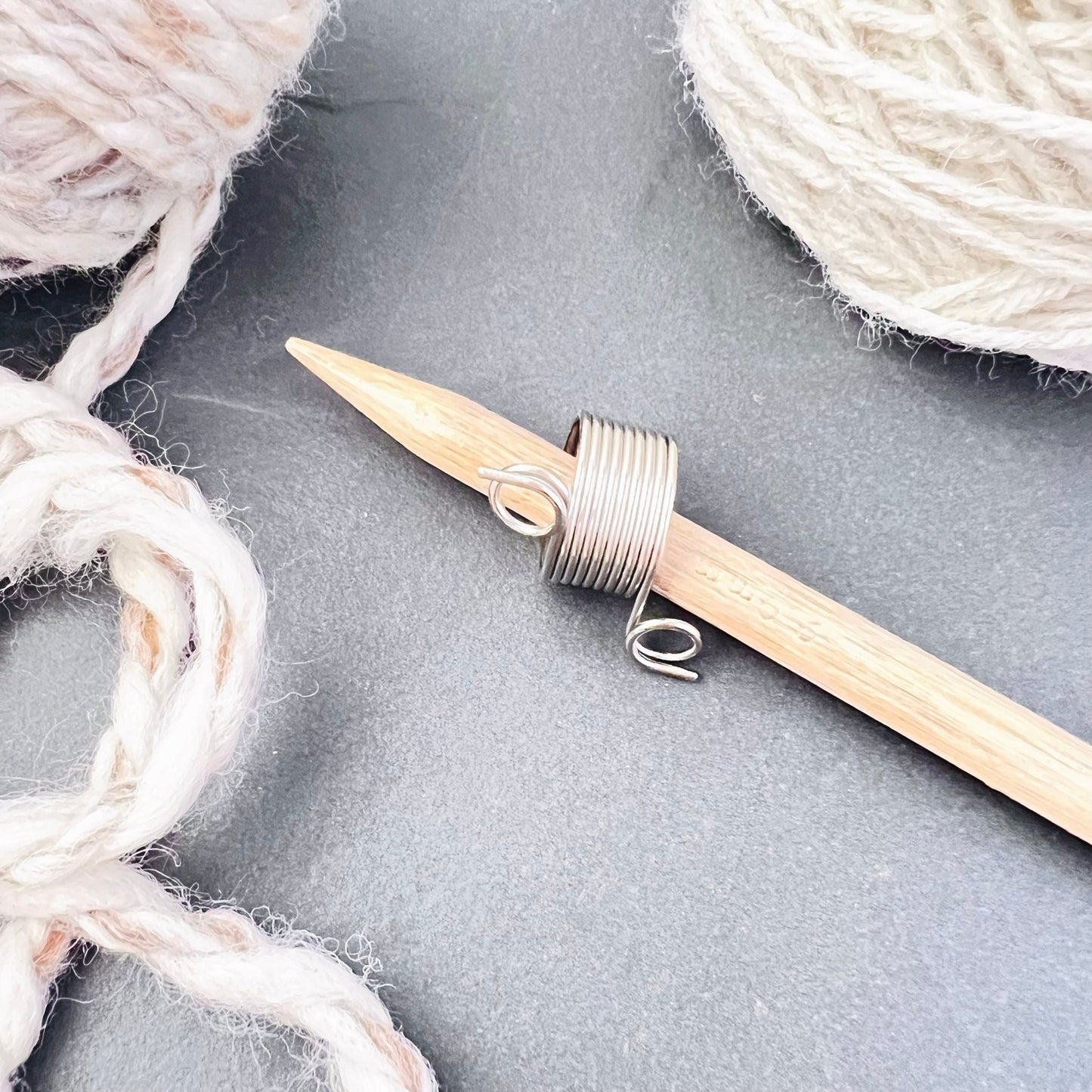Stainless Steel Tension Ring Knitting Thimble - The Desert Stream Stitch