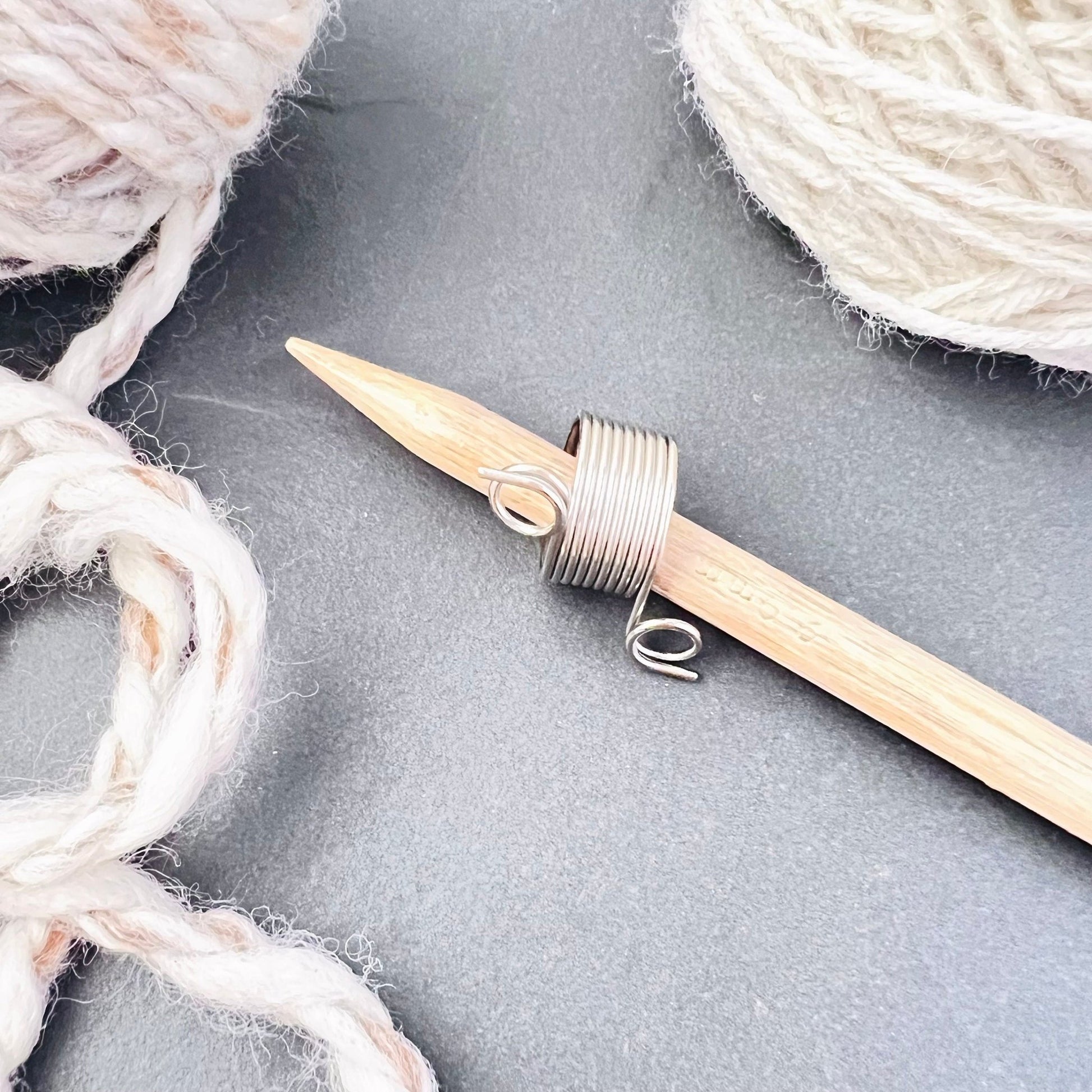Stainless Steel Tension Ring Knitting Thimble - The Desert Stream Stitch