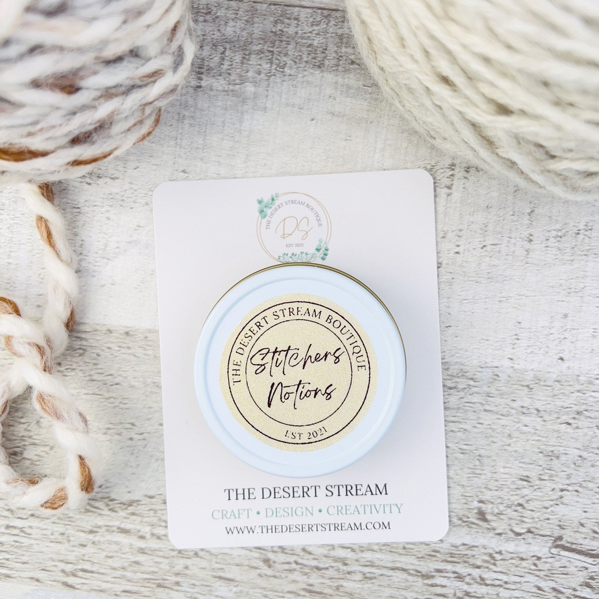 Stitcher's Stash Notions Tin - 1oz. - The Desert Stream Stitch