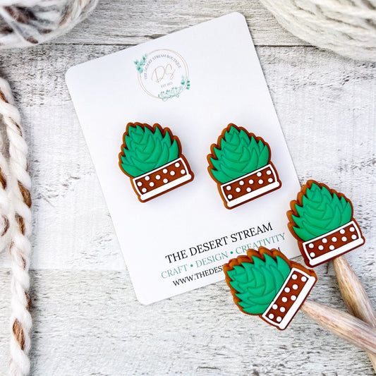 Succulent Stitch Stoppers Knitting Needle Point Protectors - The Desert Stream Stitch
