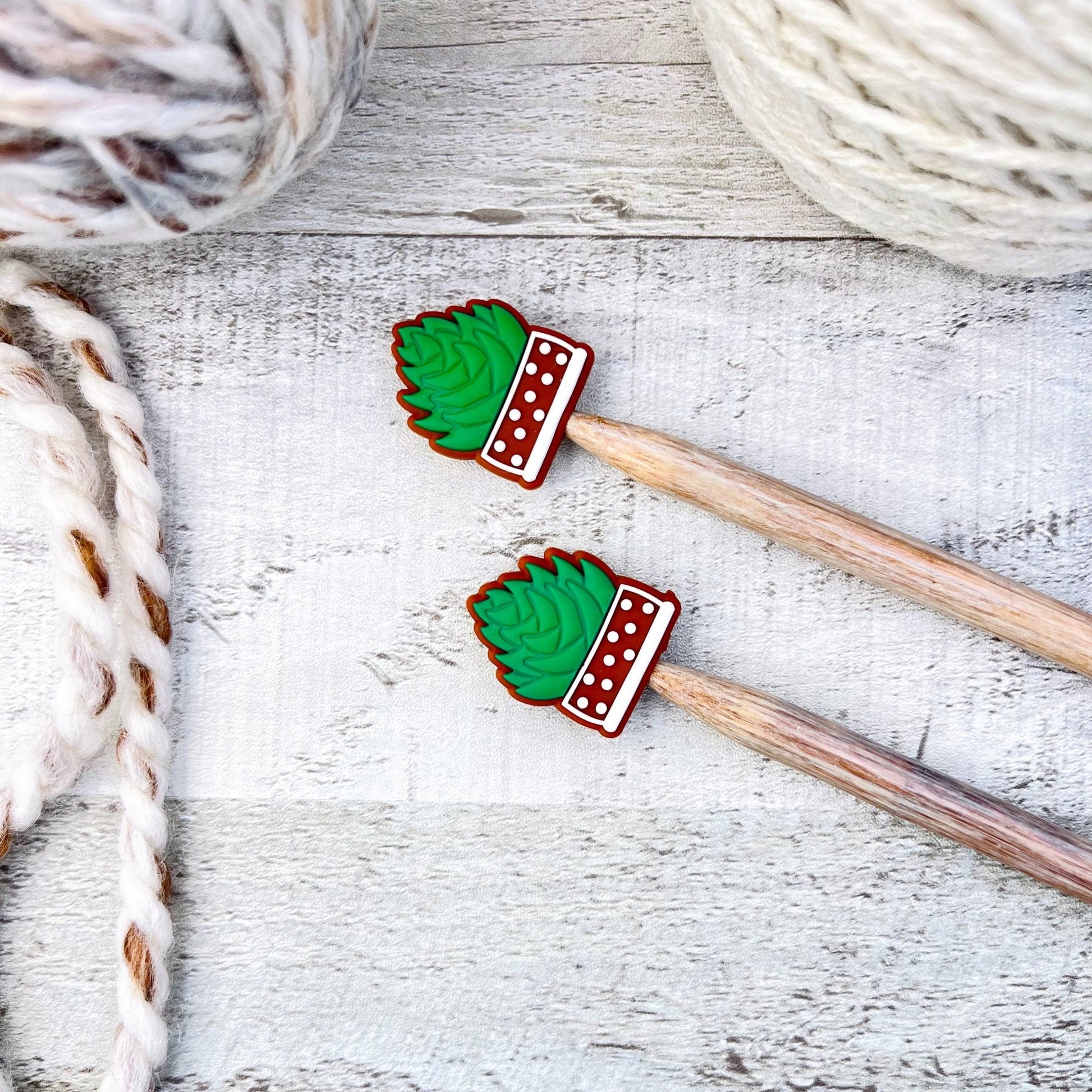 Succulent Stitch Stoppers Knitting Needle Point Protectors - The Desert Stream Stitch