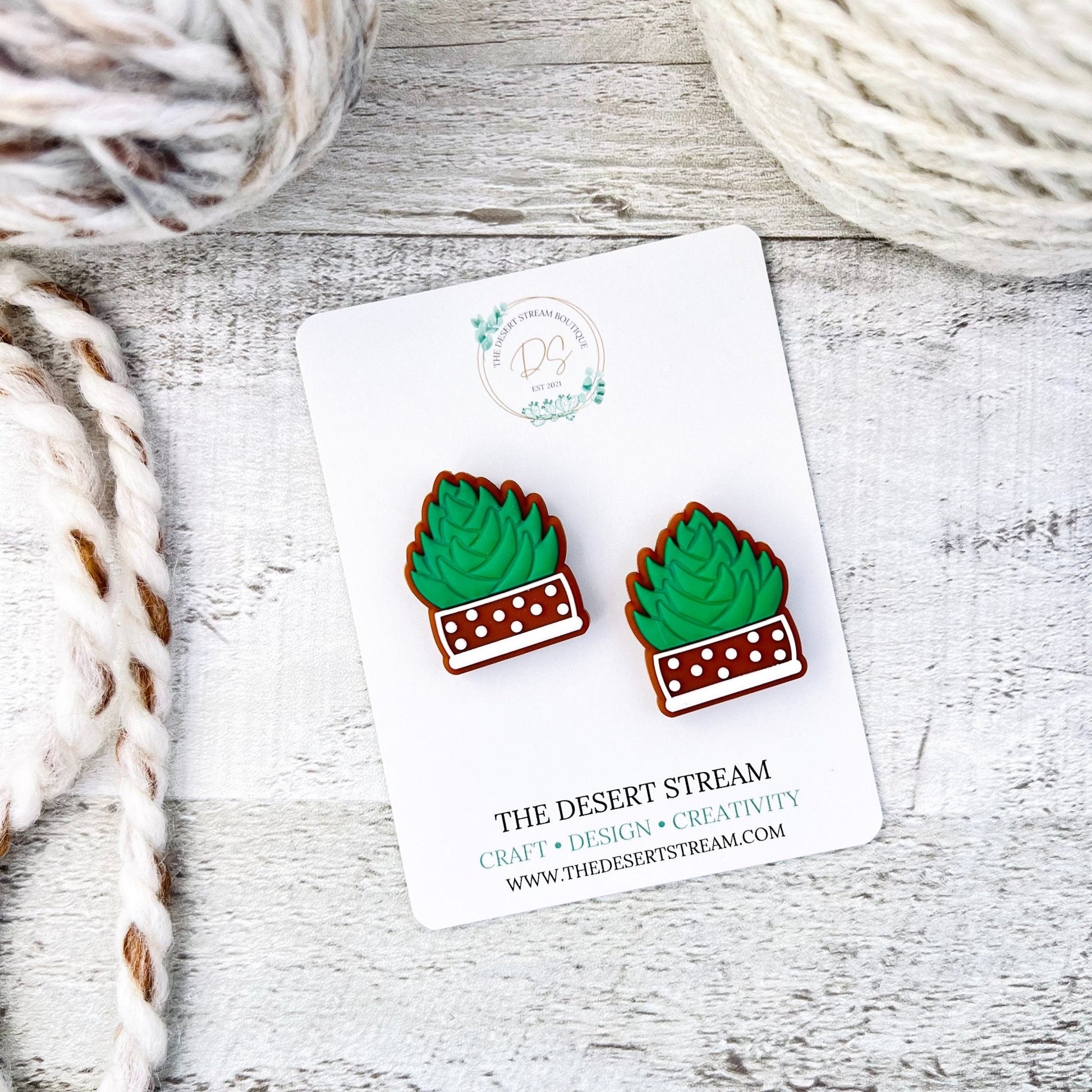 Succulent Stitch Stoppers Knitting Needle Point Protectors - The Desert Stream Stitch