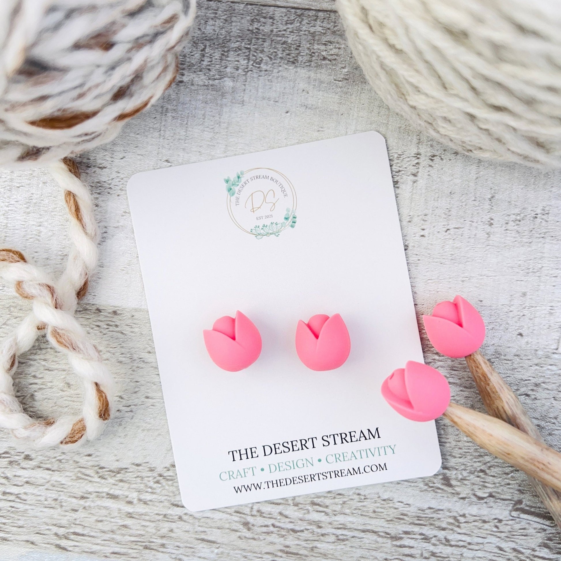 Tulip Stitch Stoppers Knitting Needle Point Protectors - The Desert Stream Stitch