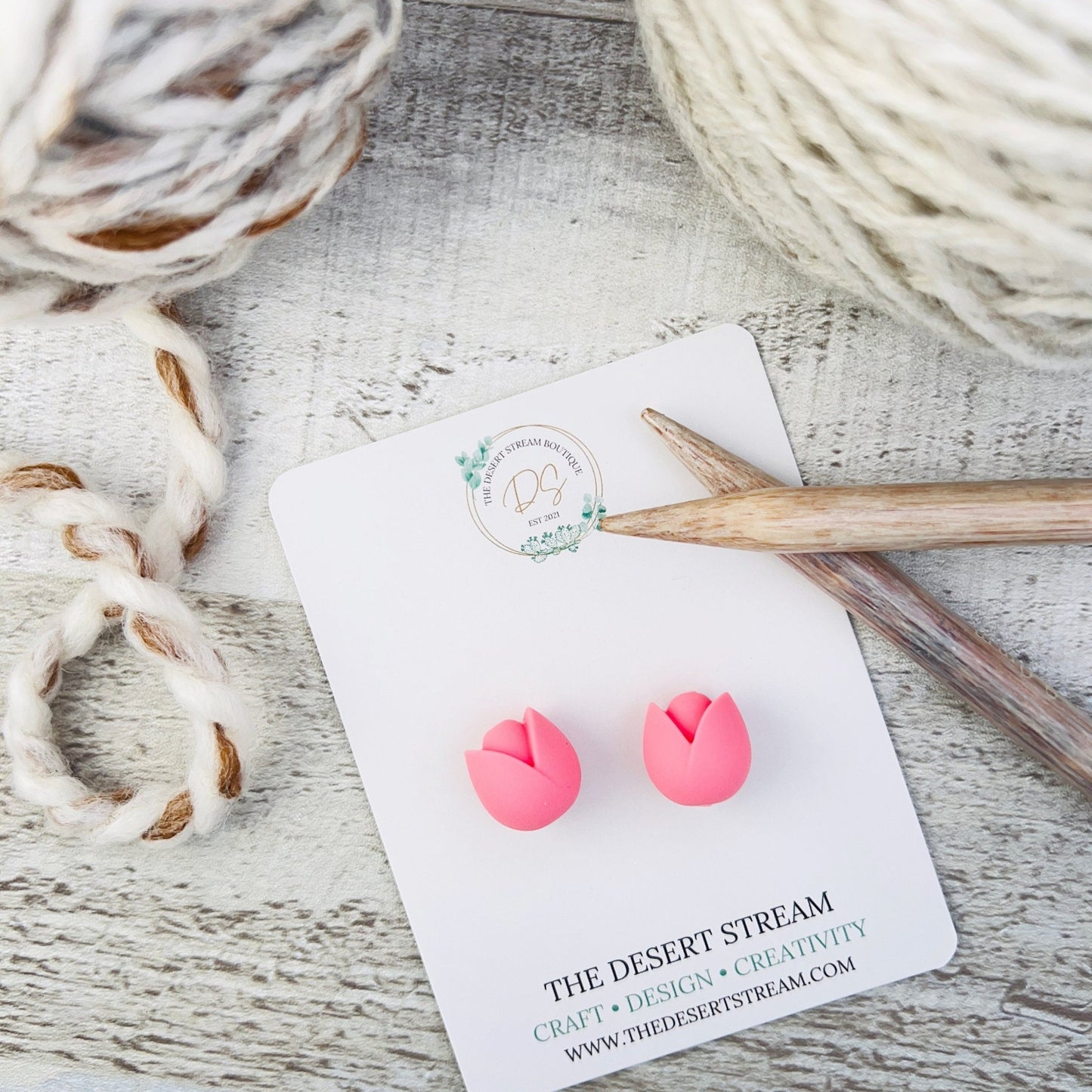 Tulip Stitch Stoppers Knitting Needle Point Protectors - The Desert Stream Stitch