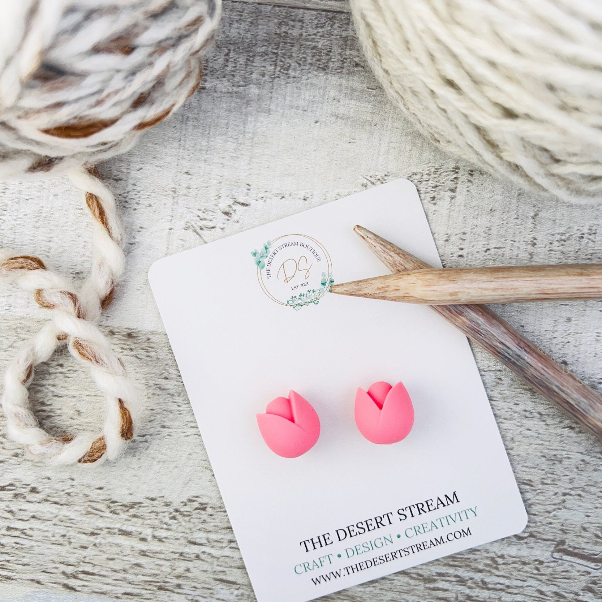 Tulip Stitch Stoppers Knitting Needle Point Protectors - The Desert Stream Stitch