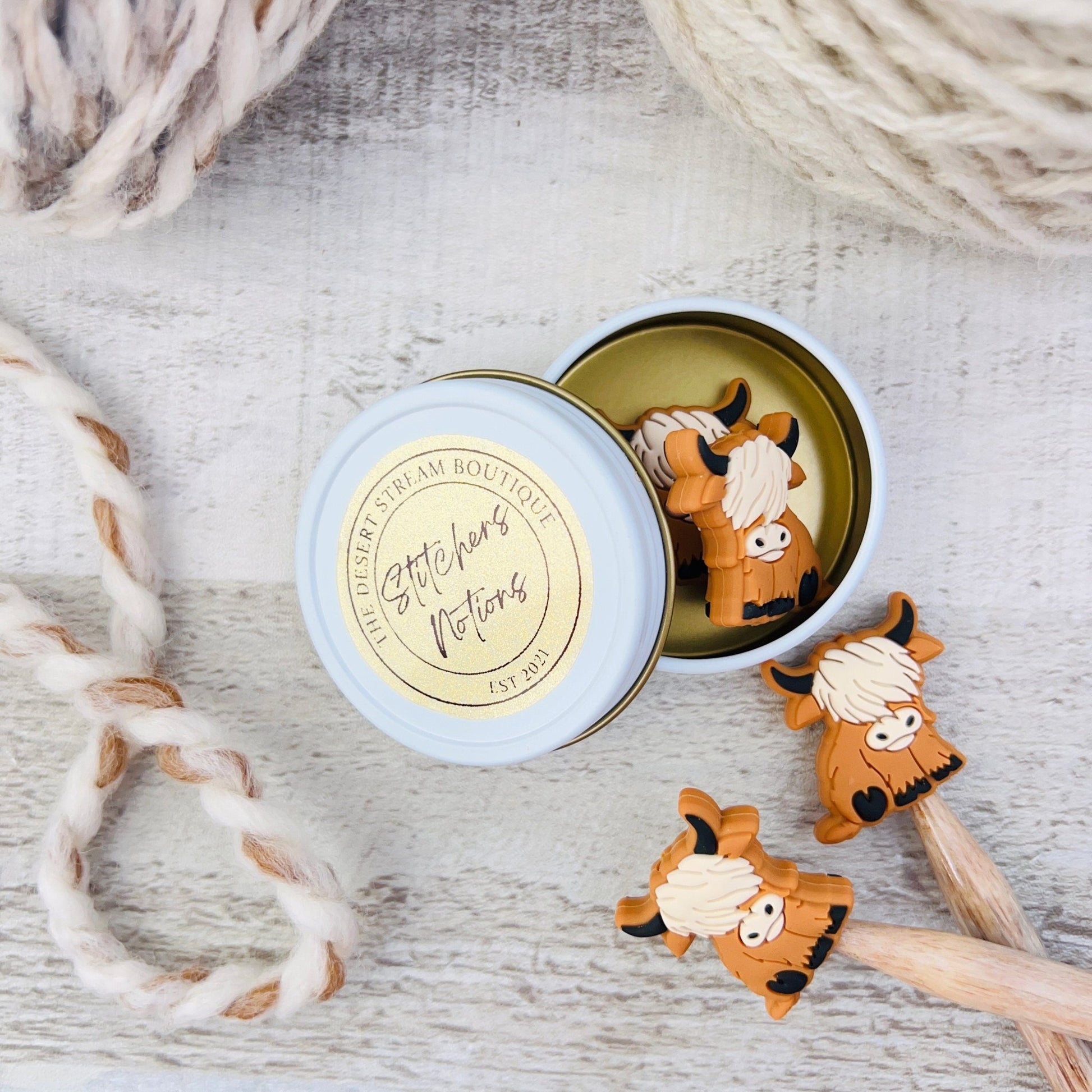 Yak Cow Stitch Stoppers Knitting Needle Point Protectors - The Desert Stream Stitch